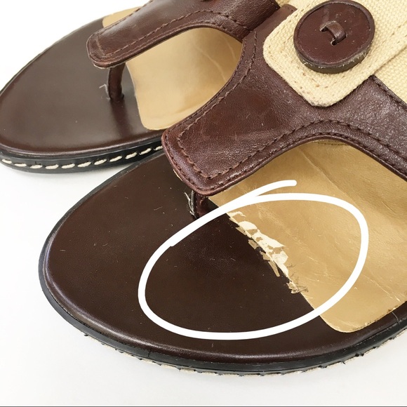 Ellen Tracy ‘Selena’ Leather Sandals w/Button 8.5M - Picture 11 of 11